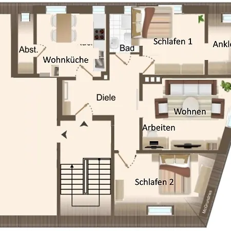 Chic & Cozy 2 Bedroom In Bielefeld, 64 M2 ビーレフェルト